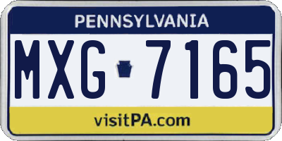 PA license plate MXG7165