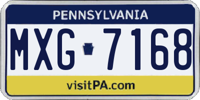 PA license plate MXG7168