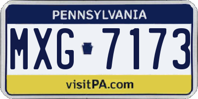 PA license plate MXG7173