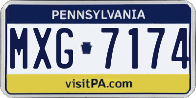PA license plate MXG7174