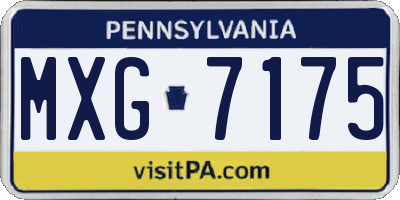 PA license plate MXG7175