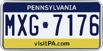PA license plate MXG7176
