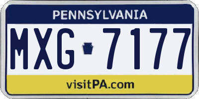 PA license plate MXG7177