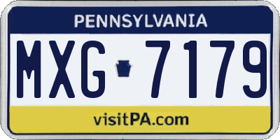 PA license plate MXG7179