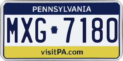 PA license plate MXG7180