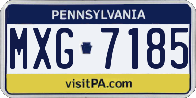 PA license plate MXG7185