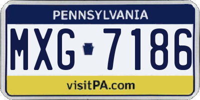 PA license plate MXG7186