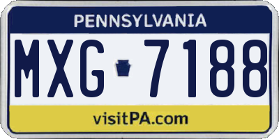PA license plate MXG7188