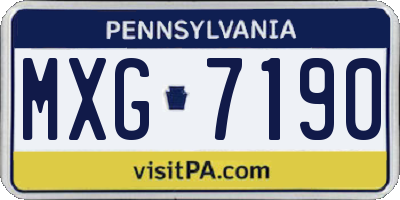 PA license plate MXG7190