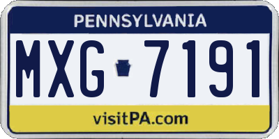PA license plate MXG7191