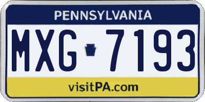 PA license plate MXG7193