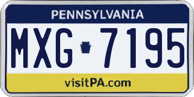 PA license plate MXG7195