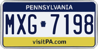 PA license plate MXG7198