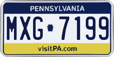 PA license plate MXG7199