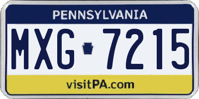 PA license plate MXG7215