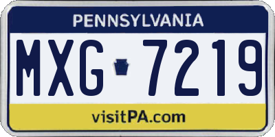 PA license plate MXG7219