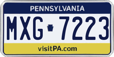 PA license plate MXG7223