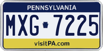 PA license plate MXG7225