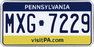PA license plate MXG7229