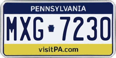 PA license plate MXG7230