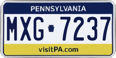 PA license plate MXG7237
