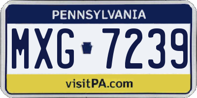 PA license plate MXG7239