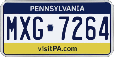 PA license plate MXG7264
