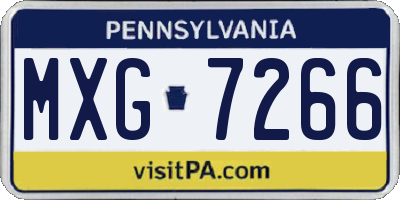 PA license plate MXG7266