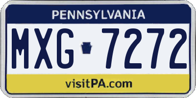 PA license plate MXG7272