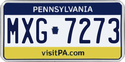 PA license plate MXG7273