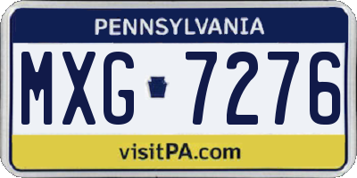 PA license plate MXG7276