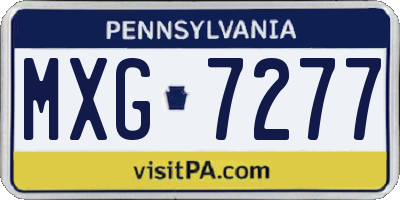 PA license plate MXG7277
