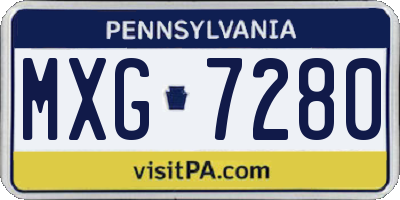 PA license plate MXG7280