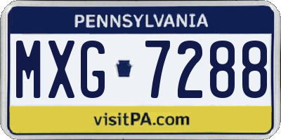 PA license plate MXG7288