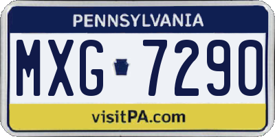PA license plate MXG7290