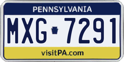 PA license plate MXG7291