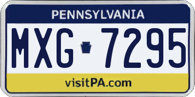 PA license plate MXG7295