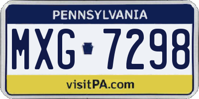 PA license plate MXG7298