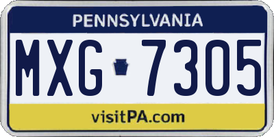 PA license plate MXG7305