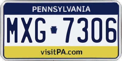 PA license plate MXG7306
