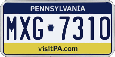 PA license plate MXG7310