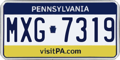PA license plate MXG7319