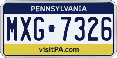PA license plate MXG7326