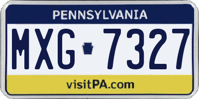 PA license plate MXG7327