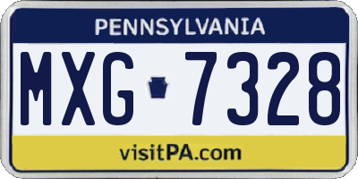PA license plate MXG7328
