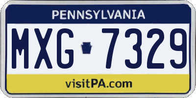 PA license plate MXG7329