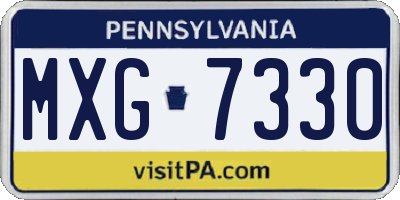 PA license plate MXG7330