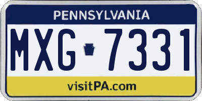 PA license plate MXG7331