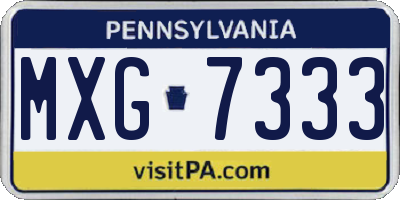 PA license plate MXG7333