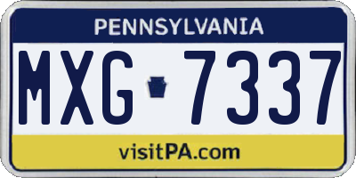 PA license plate MXG7337